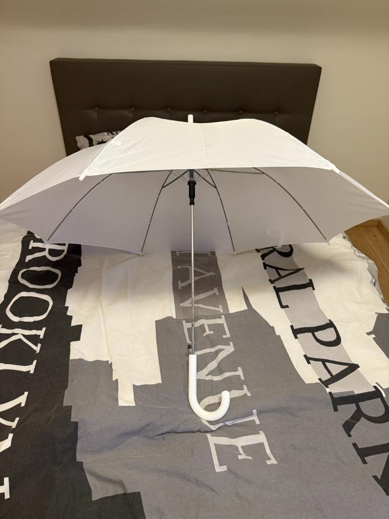 Witte paraplu (2 stuks), Handtassen en Accessoires, Paraplu's, Nieuw, Wit, Ophalen of Verzenden