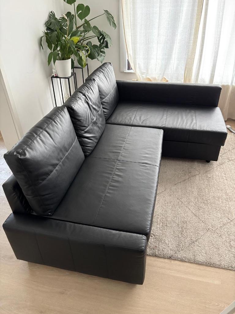 IKEA Hoekslaapbank / zetelbed met opberger, Maison & Meubles, Canapés | Salons, 200 à 250 cm, Utilisé, Cuir, Trois personnes