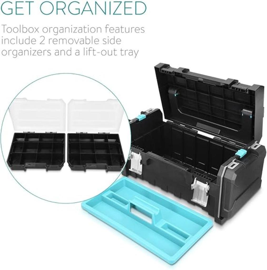 Boîte à outils en plastique Navaris LIVRAISON RAPIDE ET GRAT, Envoi, Neuf