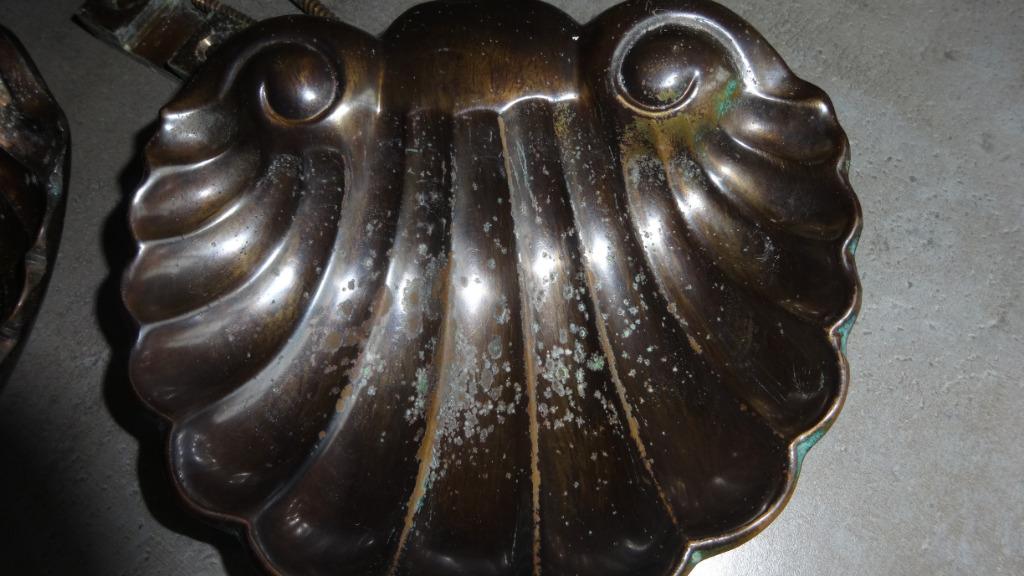 Bronzen schelpvormige zeephouders, Huis en Inrichting, Ophalen of Verzenden, Gebruikt, Overige typen