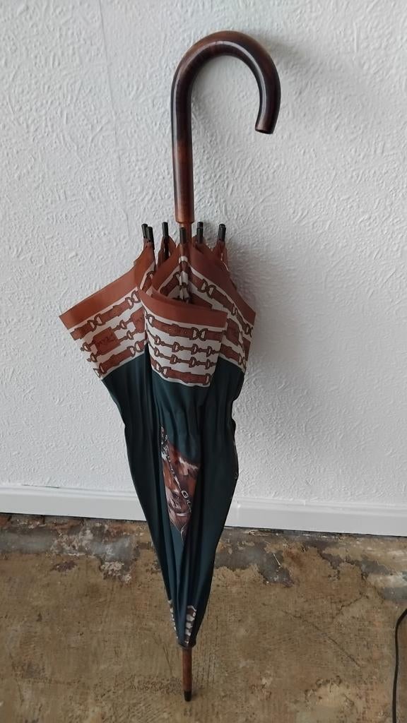 Très grand parapluie vert avec des chevaux, Enlèvement ou Envoi, Comme neuf, Vert