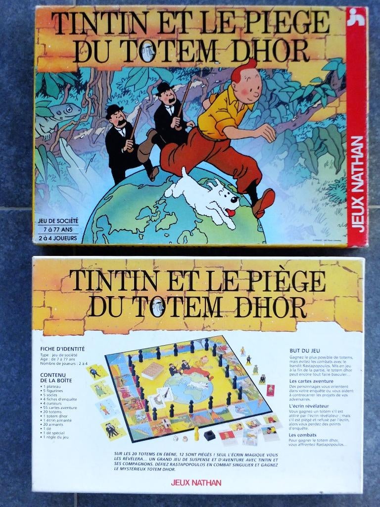 Tintin et le piège du totem Dhor, jeu de plateau, Nathan, Collections, Enlèvement ou Envoi, Tintin, Utilisé, Livre ou Jeu
