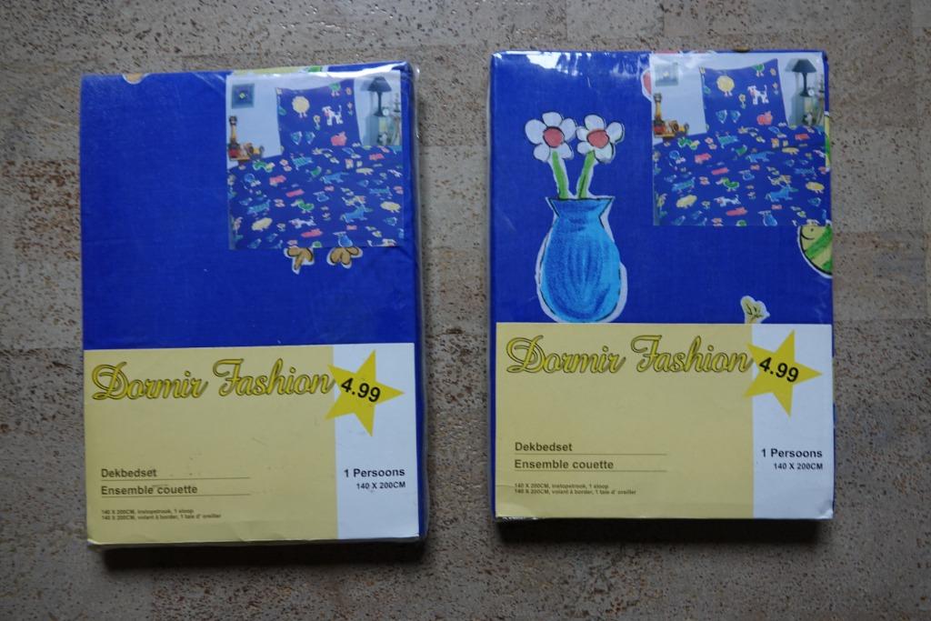 NIEUW Dekbedset 1 persoonsbed : 2 stuks beschikbaar, Eenpersoons, Blauw, Dekbedovertrek, Nieuw