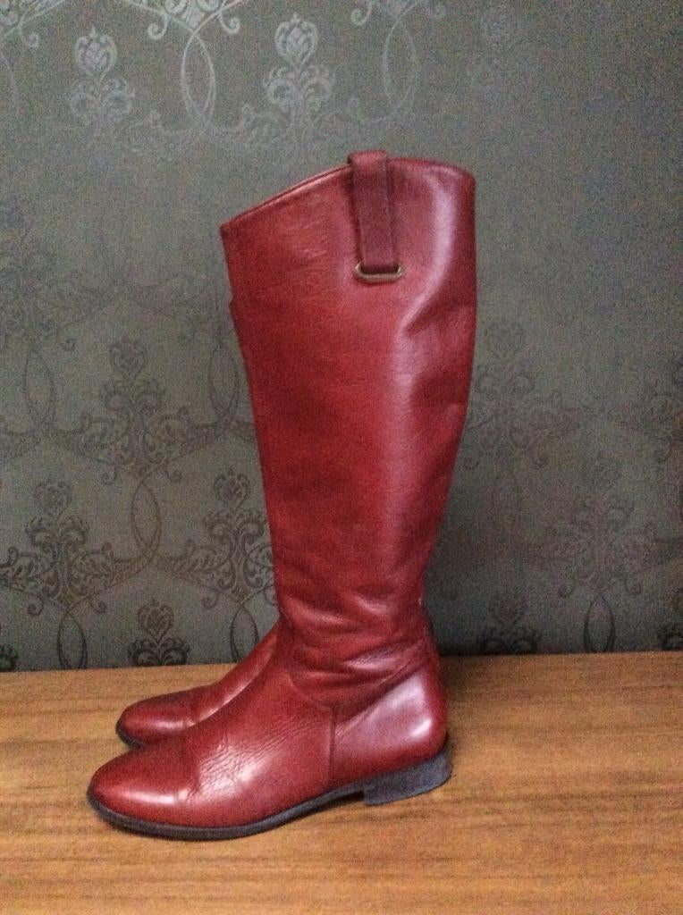 Rode leren laarzen 37, Hoge laarzen, Ophalen of Verzenden, Zo goed als nieuw, Rood