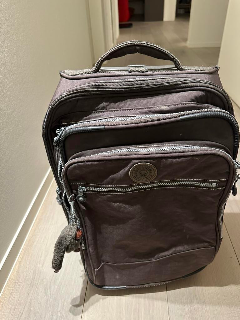 Reiskoffer Kipling handbagage, Handtassen en Accessoires, Tassen | Reistassen en Weekendtassen, Ophalen, Gebruikt, Bruin, Wieltjes
