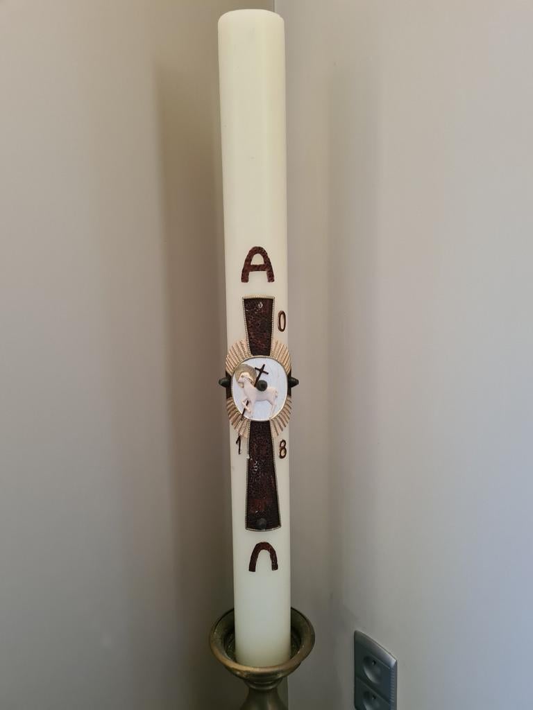 Paaskaars 25 jaartal 2018 grote kaars, Ophalen, Overige materialen, Gebruikt, Crème