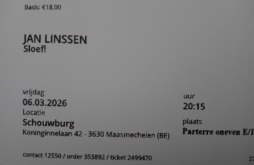 Théâtre comique Jan Linssen SLOEF !, Tickets & Billets