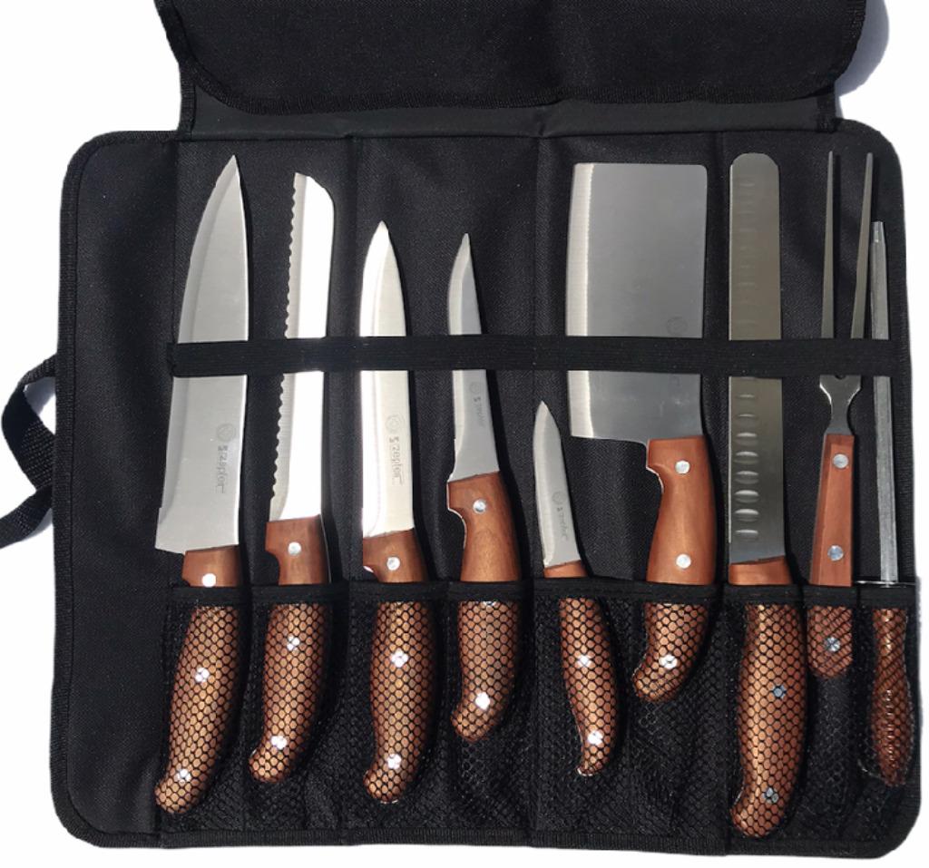 Ensemble de couteaux 10dlg dans un dossier 2modèles Nouveau, Neuf, Résiste au lave-vaisselle, Enlèvement ou Envoi, Ensemble de couverts