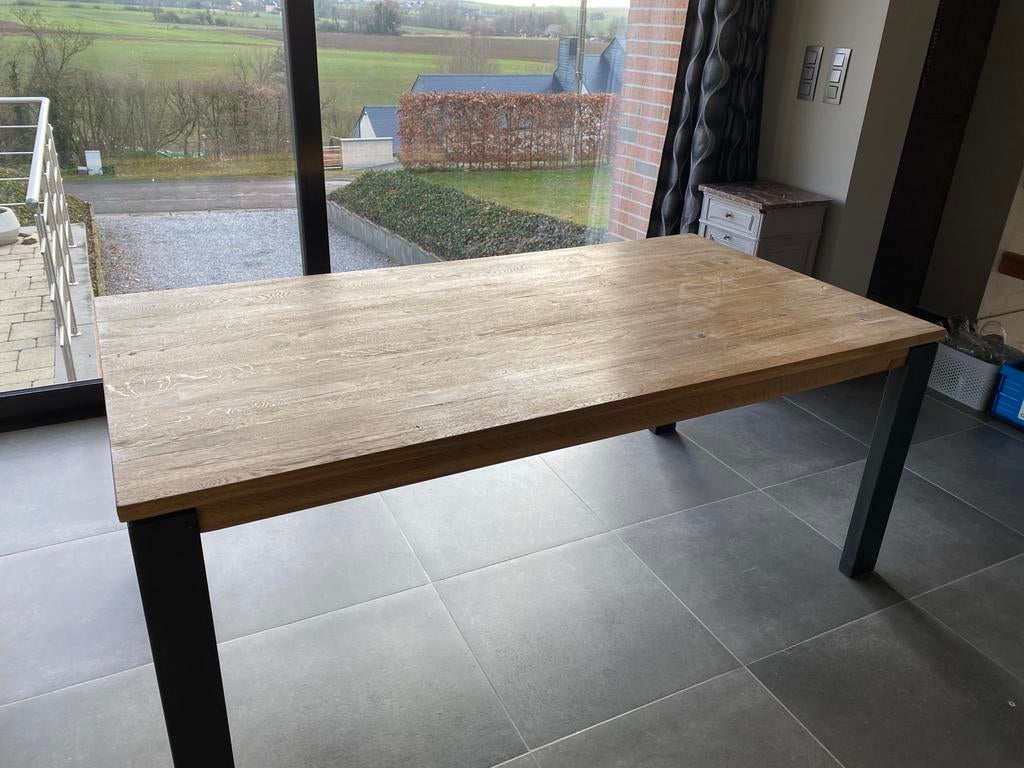 Table en chêne H&H avec allonge, Maison & Meubles, Enlèvement, Comme neuf, Chêne