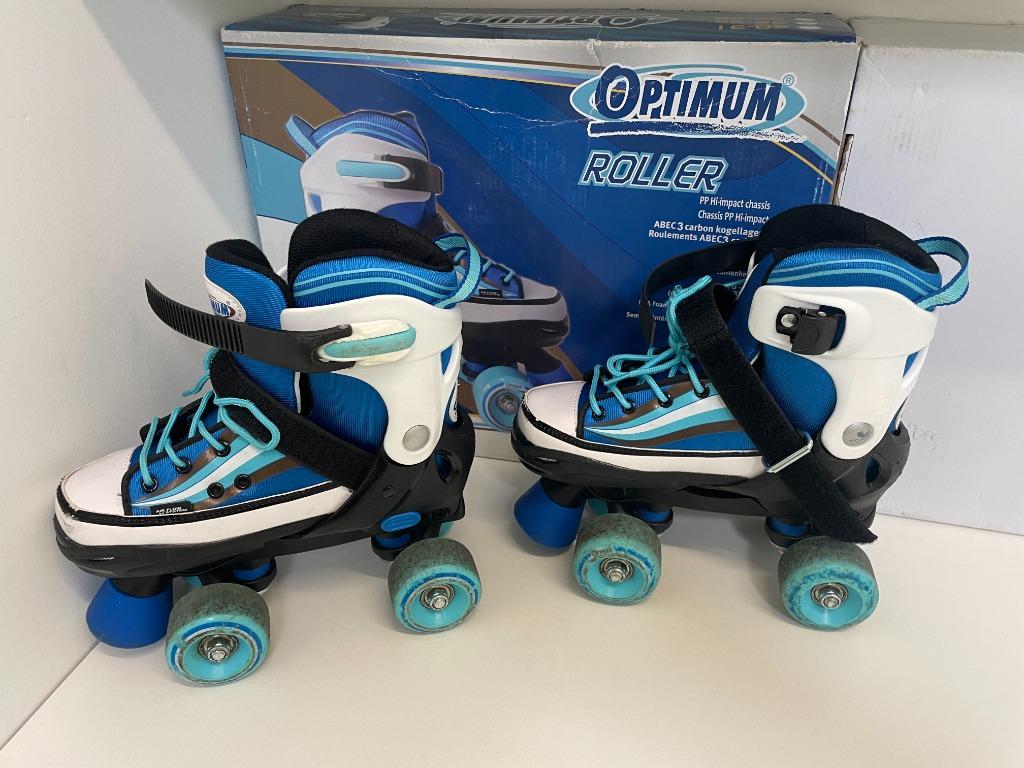 Optimum rolschaatsen 32-35 blauw, Ophalen, Kinderen, Verstelbaar, Gebruikt