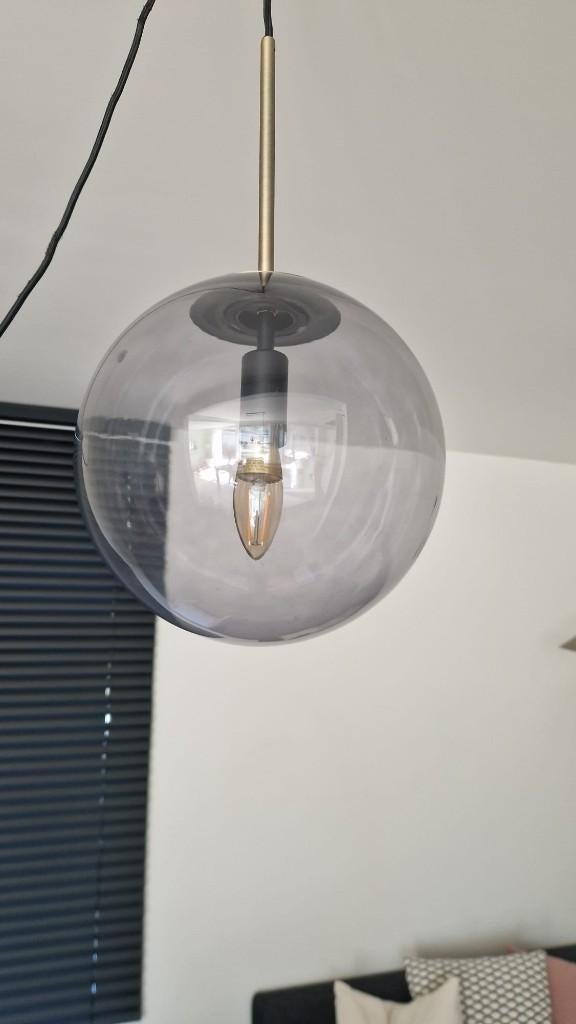 Orb Hanglamp van Bolia in Messing – Dimbaar | 25 cm, Ophalen, Zo goed als nieuw, Glas, 75 cm of meer