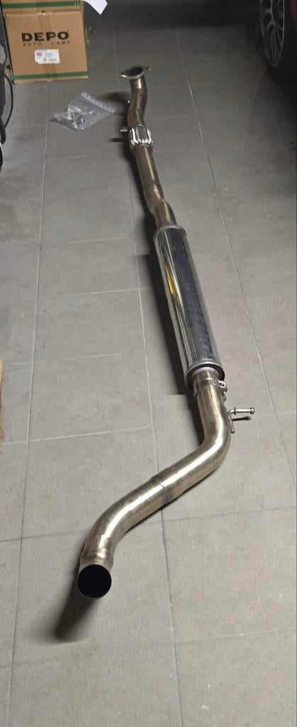 Abarth RVS uitlaatlijn 63mm incl. Demper, Autos : Pièces & Accessoires, Systèmes d'échappement, Enlèvement, Utilisé