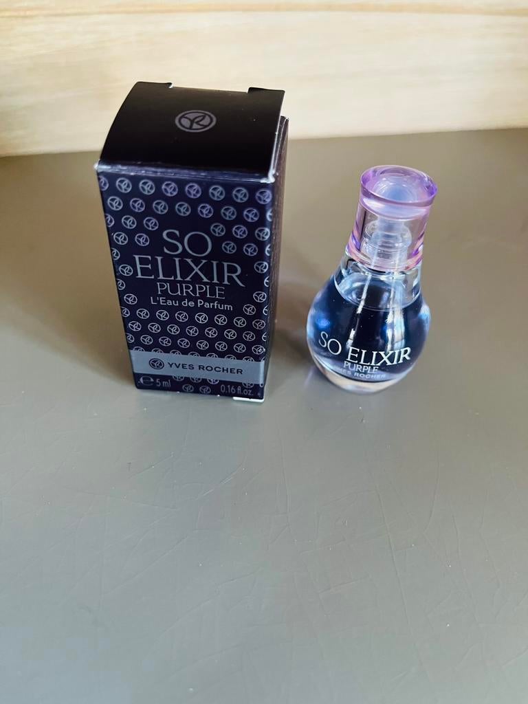 Mini parfum Yves Rocher So Elixir Purple 5 ml — avec boîte, Enlèvement ou Envoi, Comme neuf, Miniature