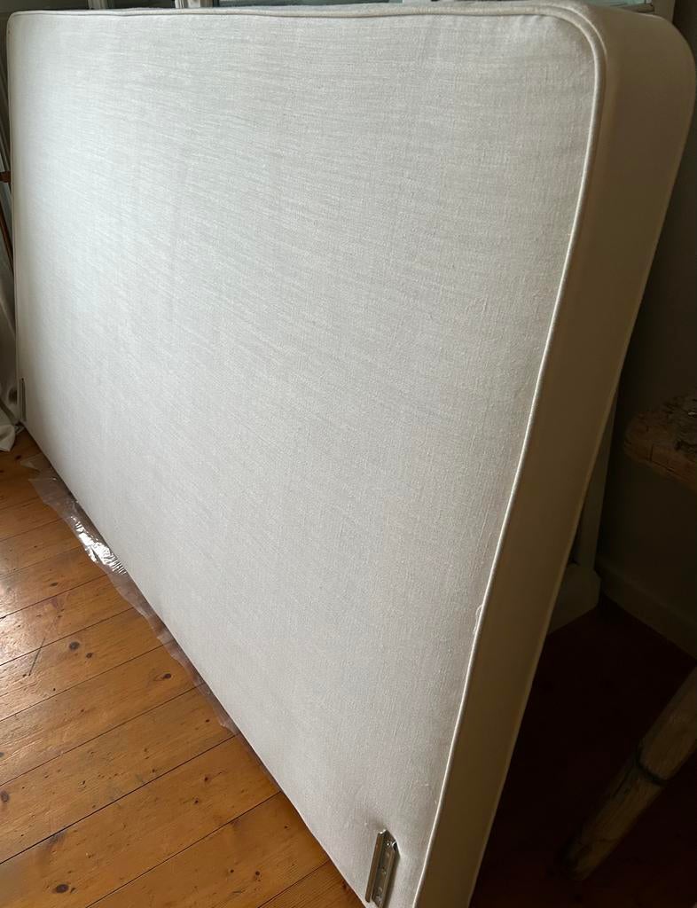 Tête de lit Duncan Flamant en lin écru 1m80 neuve, Maison & Meubles, Neuf, Tissu, HOOFDEINDE BOXSPRING, Enlèvement