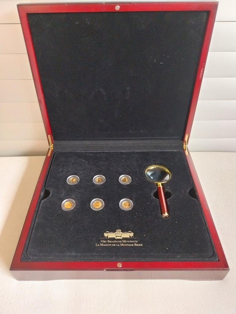 Set 6 gouden munten,het Belgisch Munthuis,Belgische koningen, Postzegels en Munten, Munten | België, Ophalen, Goud, Setje