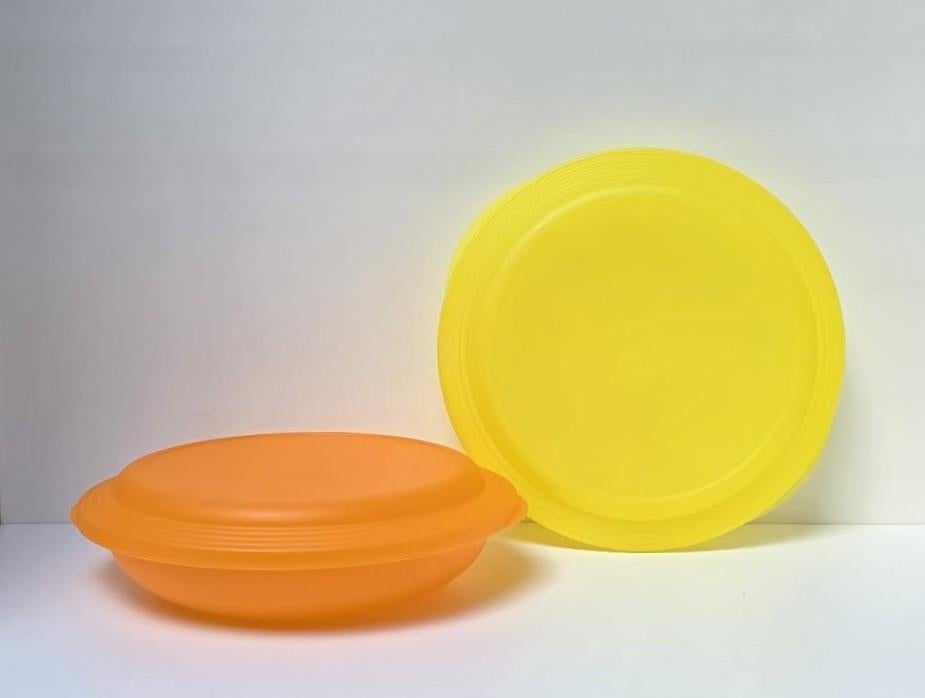 Tupperware « Assiette Double Classic2000 » 360 + 700 ml, Envoi, Utilisé, Orange