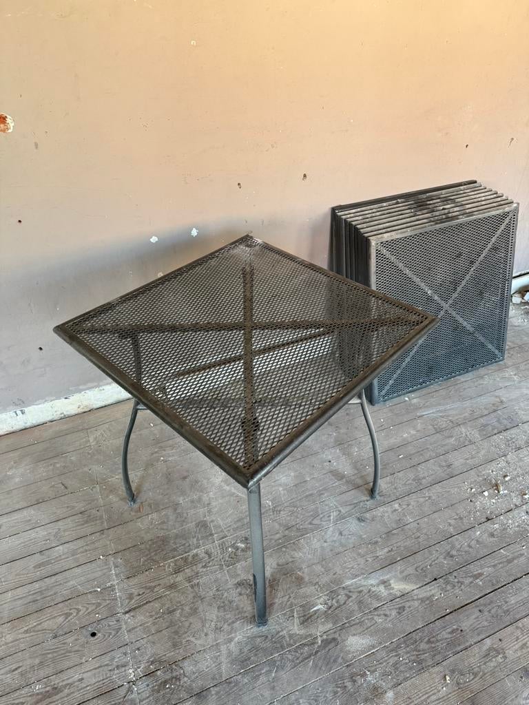 10 ijzeren terras tafels, Ophalen, Gebruikt, Meubilair