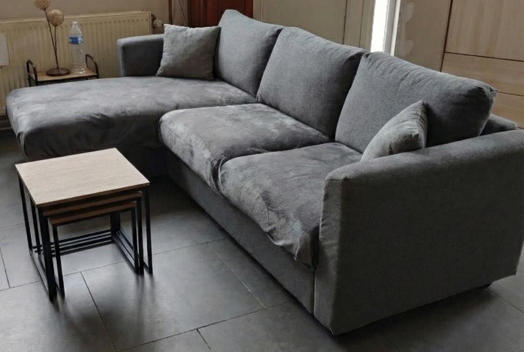 canapé convertible IKEA VIMLE Gris, Trois personnes, 250 à 300 cm, Moins de 75 cm, Banc d'angle