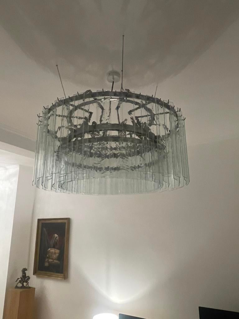 Chandeliers, Huis en Inrichting, Lampen | Plafondlampen, Ophalen, Gebruikt, Glas