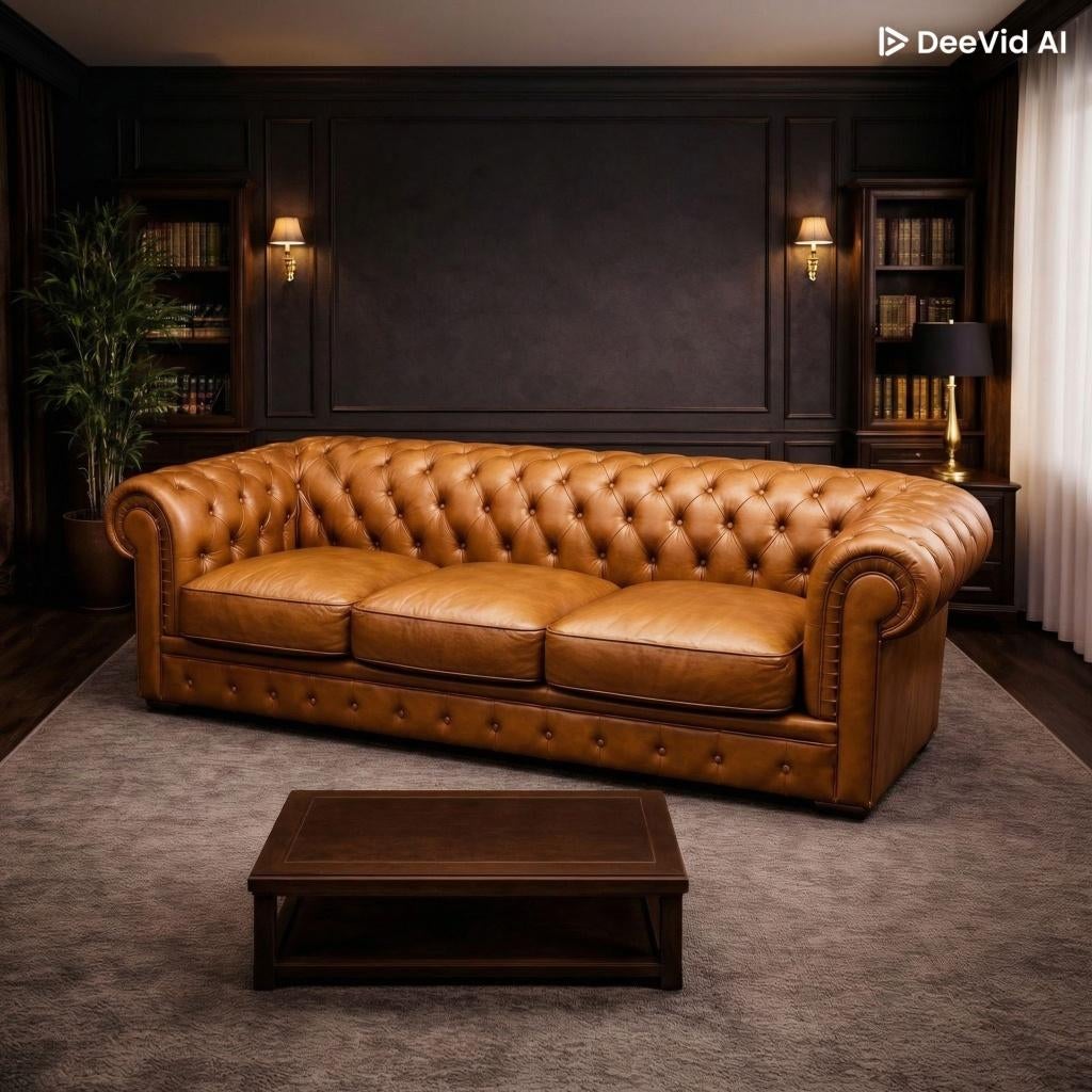 Canapé Chesterfield en cuir – club anglais, Enlèvement