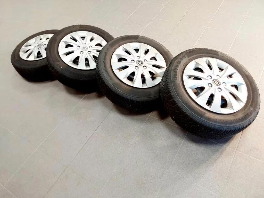 4 roues 195/65-15 VW Golf, entraxe 5x112, Auto-onderdelen, Banden en Velgen, Ophalen, Gebruikt, 15 inch, Banden en Velgen