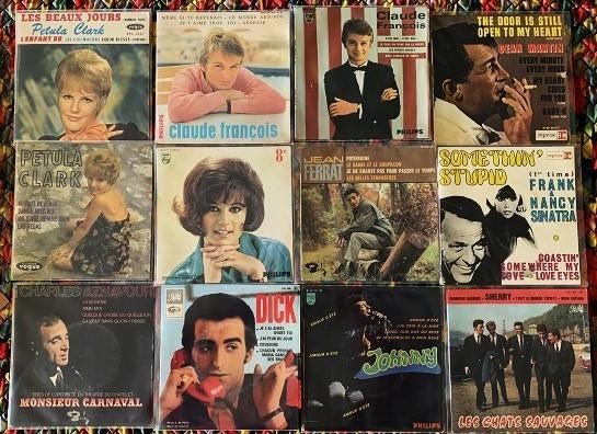 30 x EP-singles (45 T), Cd's en Dvd's, Vinyl Singles, Gebruikt, Overige genres, 7 inch, Ophalen of Verzenden