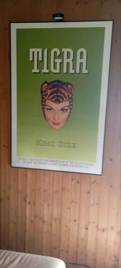 Tigra poster 120x80 cm  nieuwe kader, Verzamelen, Ophalen