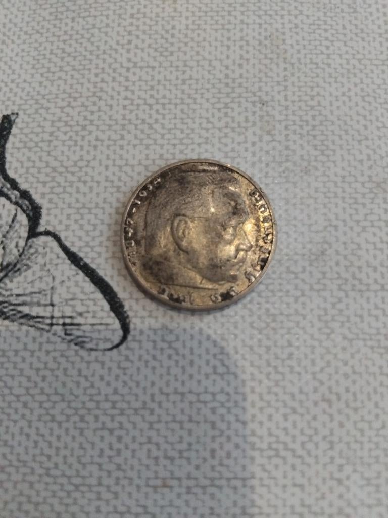 Germany 2 marks 1938 silver coin, Ophalen of Verzenden