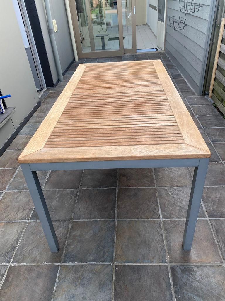Teaken terrastafel, Tuin en Terras, Tuintafels, Ophalen, Zo goed als nieuw