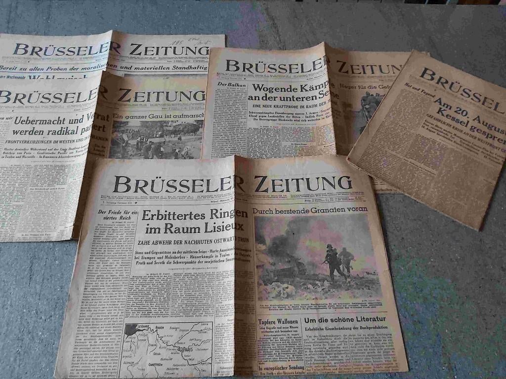 Zeitung Brussel Oorlog Guerre Bezetting NSADP Brigade Pers, Verzamelen, Verzenden, 1940 tot 1960, Krant