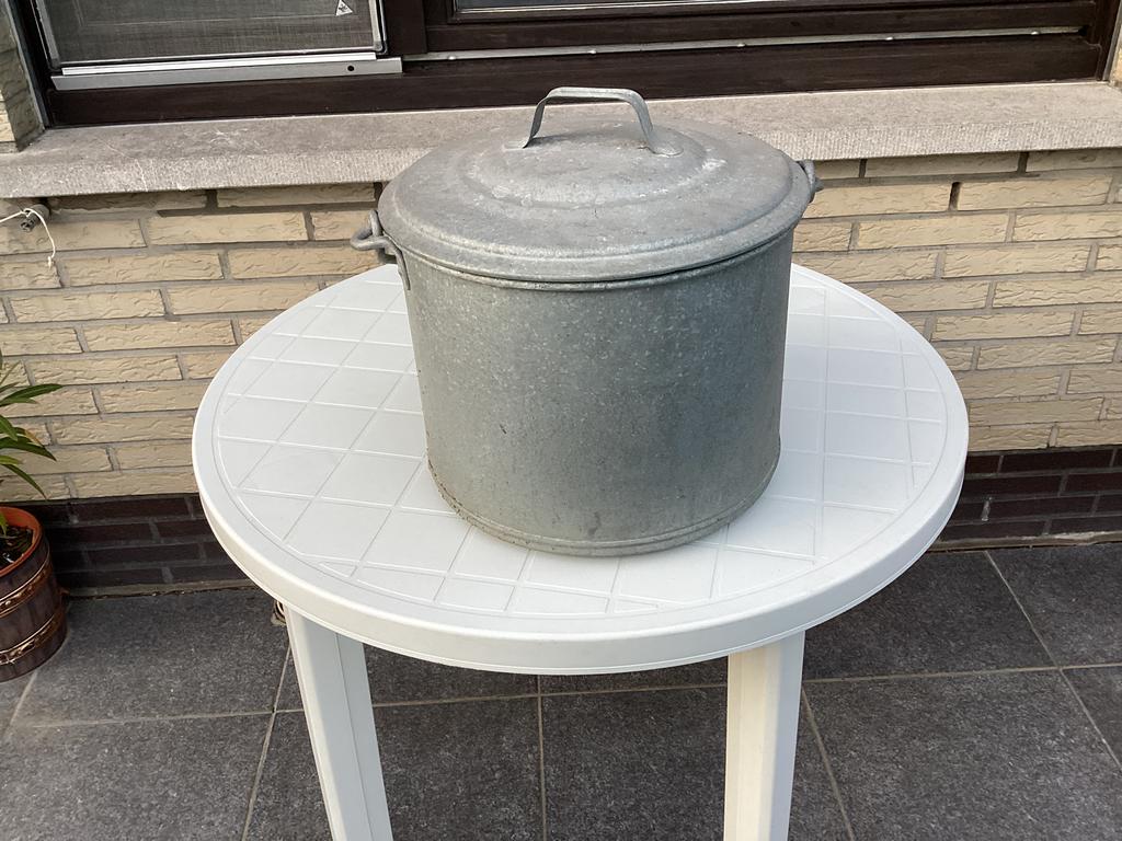 Baril rond galvanisé robuste et lourd, Enlèvement, Comme neuf