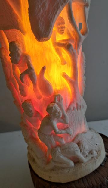 Afrikaanse sculptuurlamp uit Congo, Ophalen of Verzenden