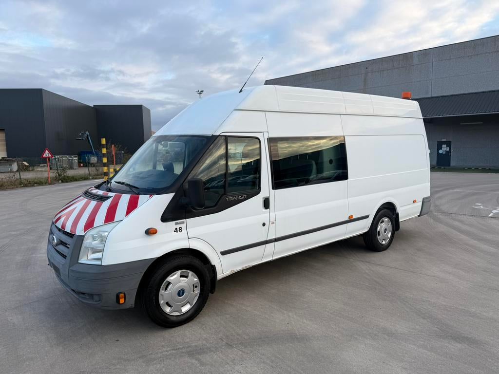 Ford Transit 2.4 TDCI , Dubbel Cabine , 127.000 KM, Wit, Bedrijf, 74 kW, Onderhoudsboekje