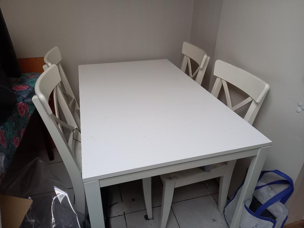witte eettafel Melltorp IKEA, Huis en Inrichting, Tafels | Eettafels, Ophalen, 100 tot 150 cm, 50 tot 100 cm, Zo goed als nieuw