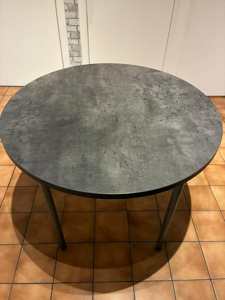 Ronde keukentafel, antraciet, hoogte 75 cm , diameter 90cm, Huis en Inrichting, Ophalen, Gebruikt, Rond, 50 tot 100 cm