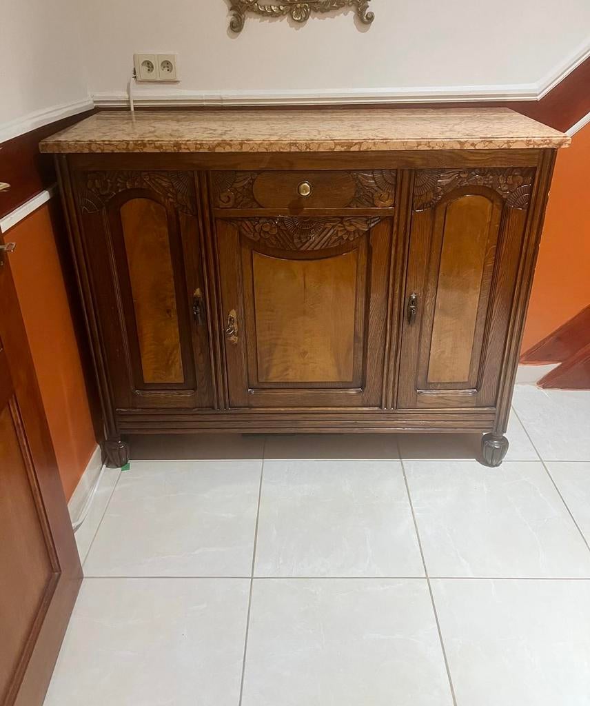 Buffet avec plateau en marbre, Maison & Meubles, Armoires | Dressoirs, Comme neuf, Enlèvement