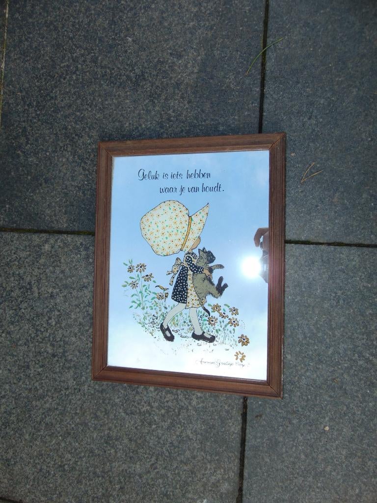 Retro Holly Hobbie spiegel 26 x 33,5 cm, Verzamelen, Retro, Ophalen of Verzenden, Huis en Inrichting