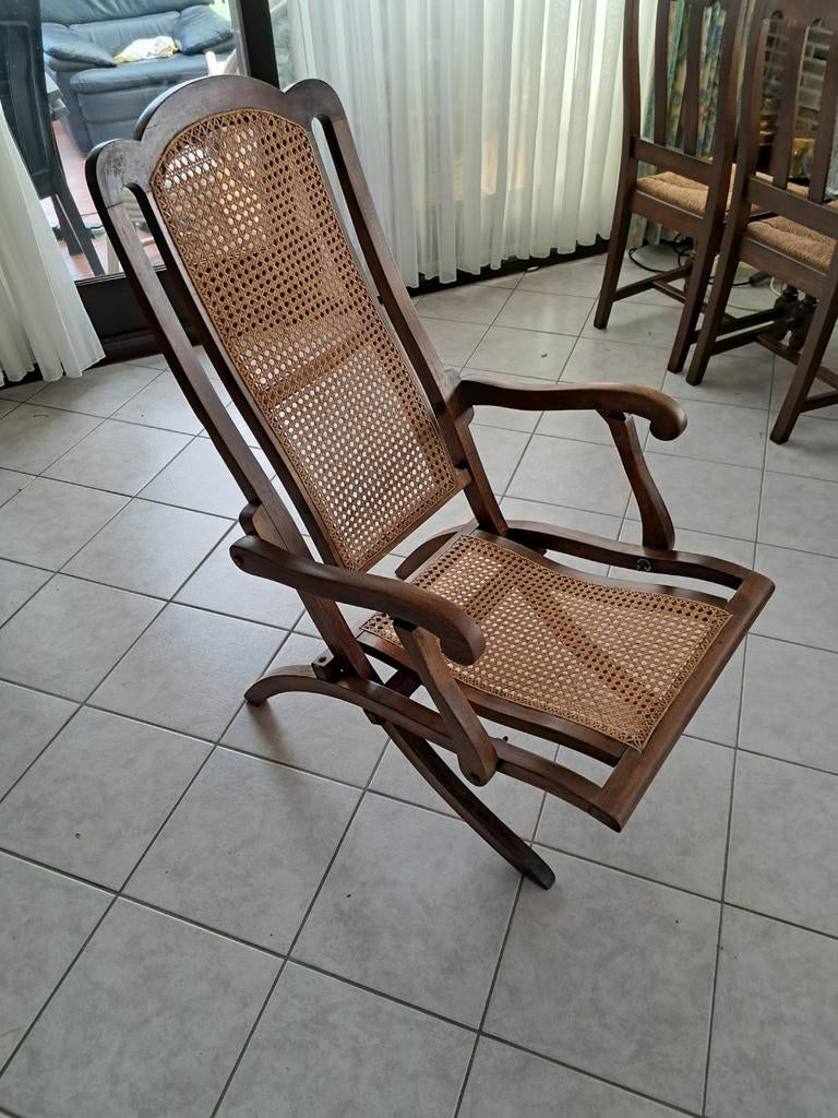 Opvouwbare antieke fauteuil, Antiek en Kunst, Ophalen