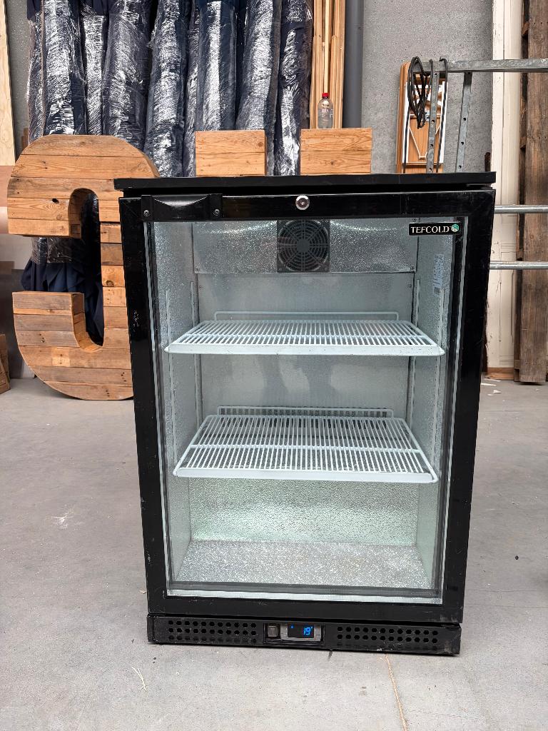 Glasdeur frigo tafelmodel, Gebruikt, Ophalen, 85 tot 120 cm, Vrijstaand
