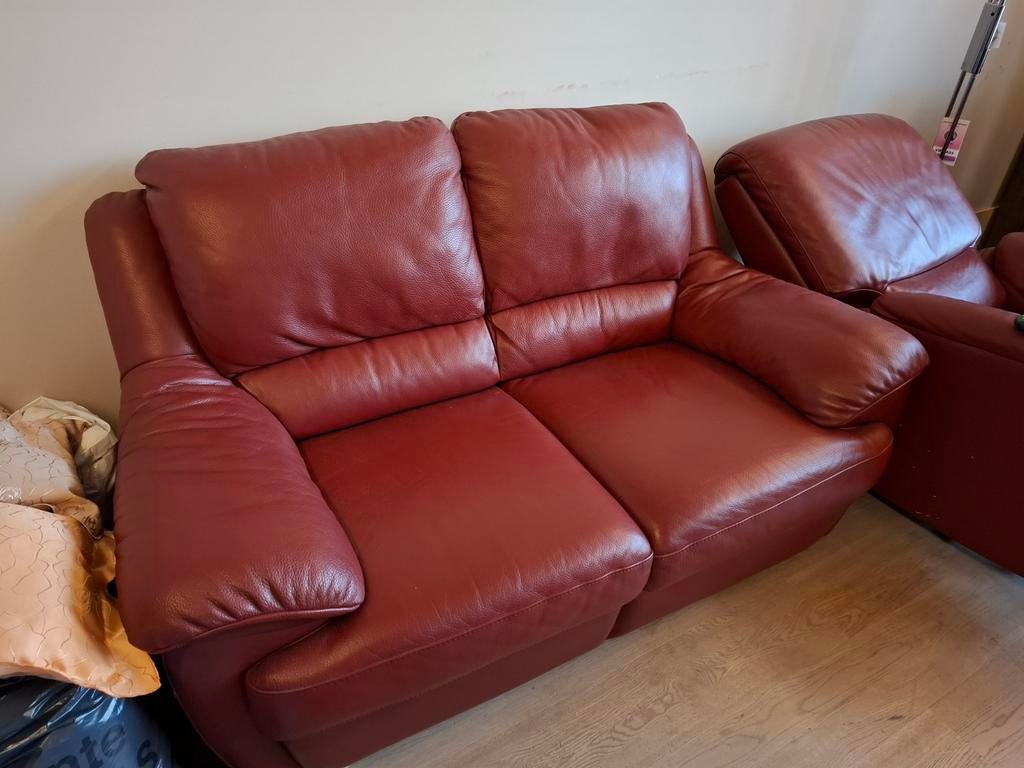 lederen salon natuzzi en relaxzetels, Huis en Inrichting, Zetels | Zetels, Ophalen