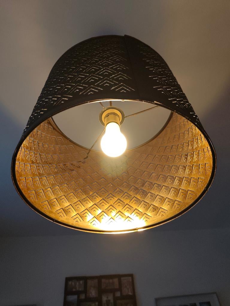 Abat jour avec monture électrique, Maison & Meubles, 25 à 50 cm, Rond, Brun, Enlèvement