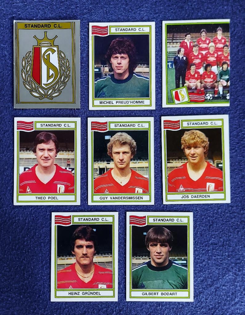 8 versch. Panini stickers voetbal ' FB 1984 - Standard CL ', Collections, Enlèvement ou Envoi, Neuf, Affiche, Image ou Autocollant