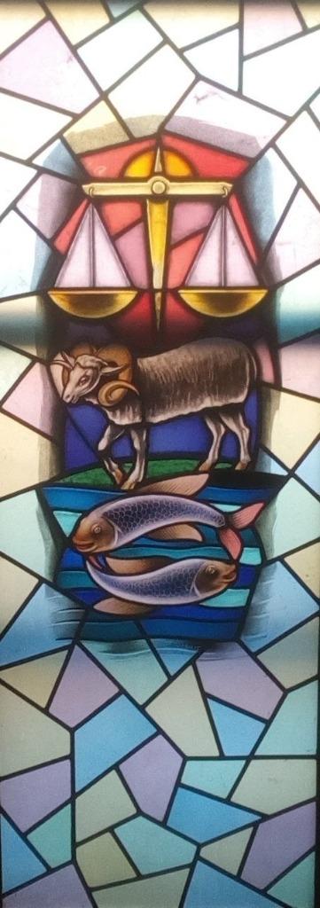 Leo Vingerhoets (1917-1983) -groot glas in loodraam 207x73cm, Doe-het-zelf en Bouw, Glas en Ramen, Ophalen, Gebruikt, Glas in lood