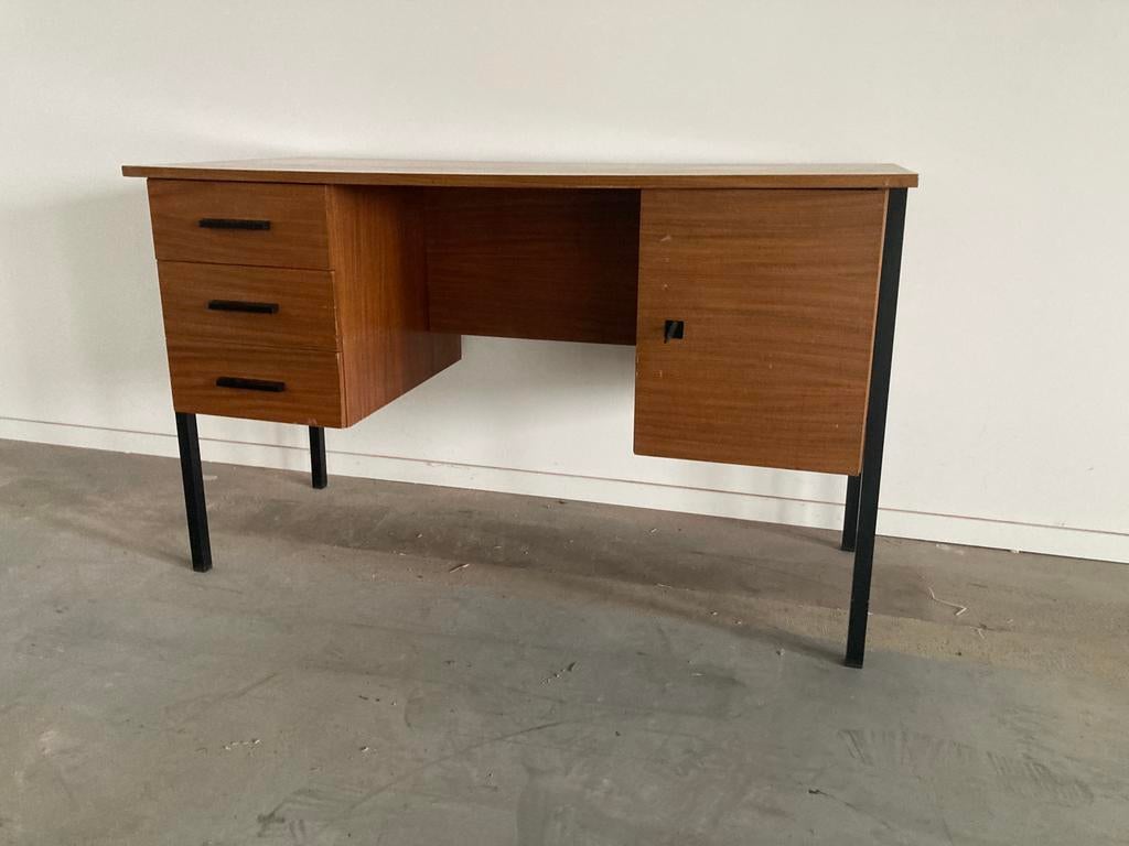 Vintage mid-century bureau teakfineer retro, Huis en Inrichting, Bureaus, Gebruikt, Ophalen