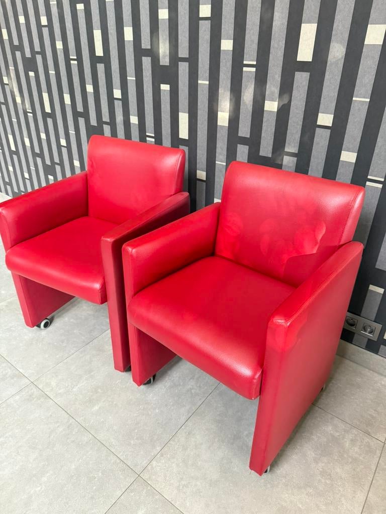 Fauteuils,  bijzetzetel op wieltjes, Ophalen, Gebruikt, Leer