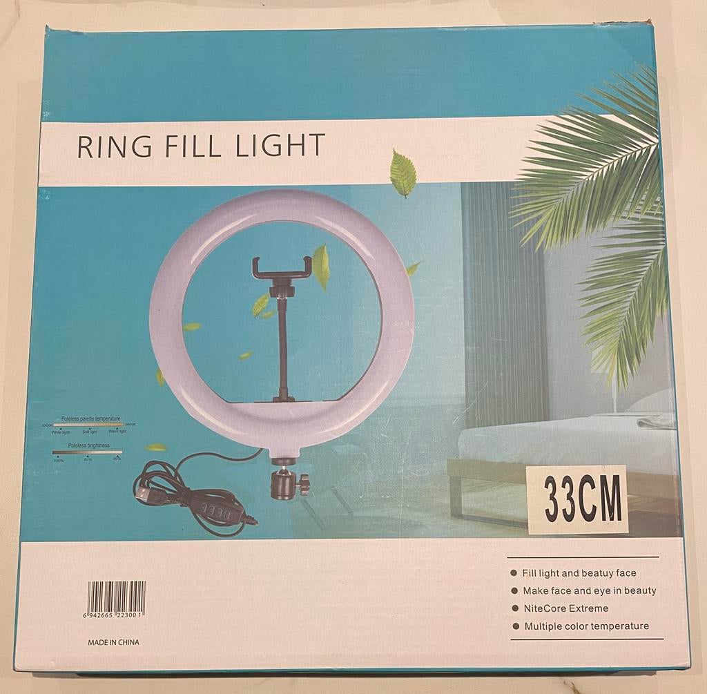 Selfie Ring Lamp 33Cm met statief, Ophalen, Zo goed als nieuw