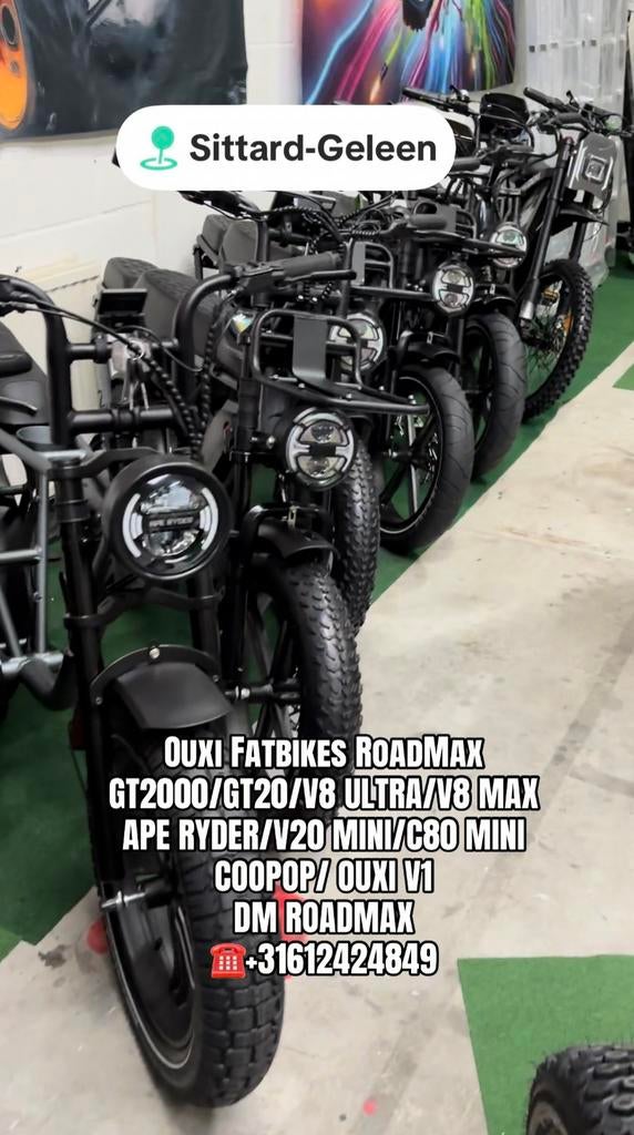 Nieuw Ouxi Fatbike GT2000/GT20/V8 Max/V8 Ultra/V20-C80 Mini, Fietsen en Brommers, Elektrische fietsen, Nieuw, Overige merken, 50 km per accu of meer