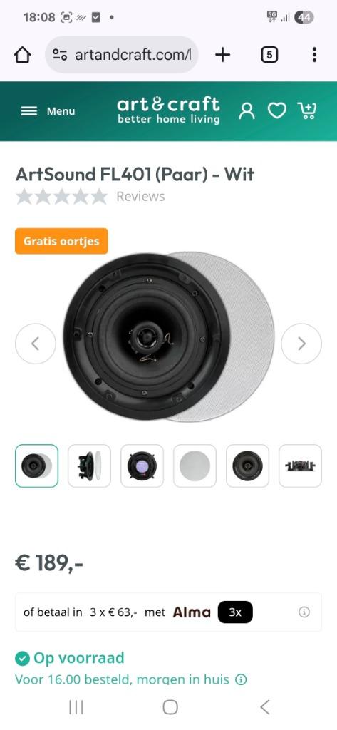+++ 6 x Artsound haut parleur encastrable fl 401 +++, Autres marques, Moins de 60 watts, Enlèvement, Utilisé