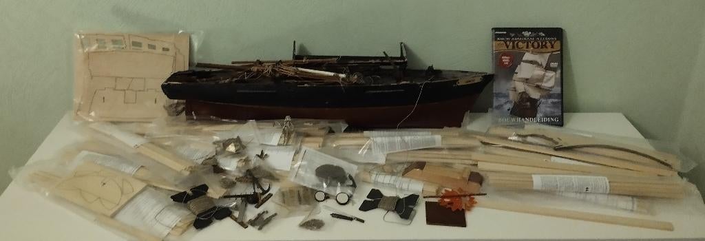 Groot Schip in hout, Ophalen of Verzenden, Gebruikt