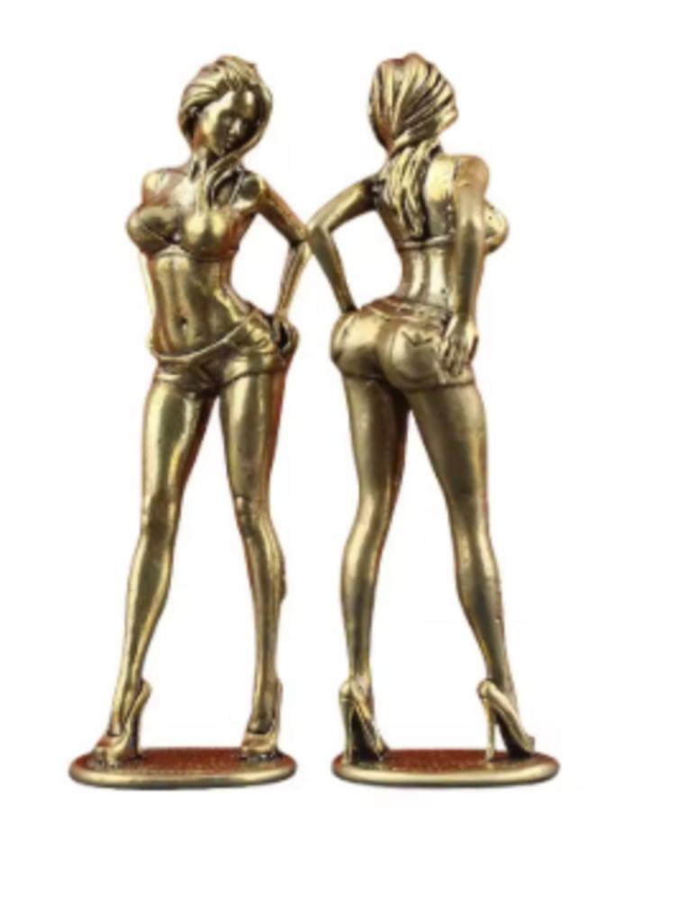 Statue en laiton massif Sexy girl debout (10,5 cm de haut), Enlèvement ou Envoi, Neuf